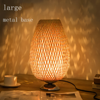 NatureHue – Vintage Bamboo Table Lamp – Creative Woven Rattan Desk Light