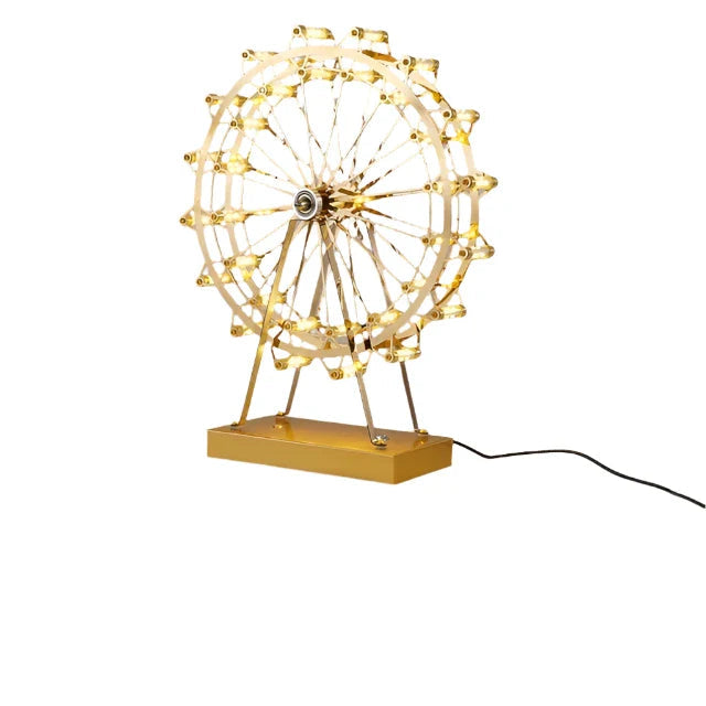 LED Ferris Wheel Desk Lamp, Decorative Lighting with Music Function, Retro Desk Light for Home