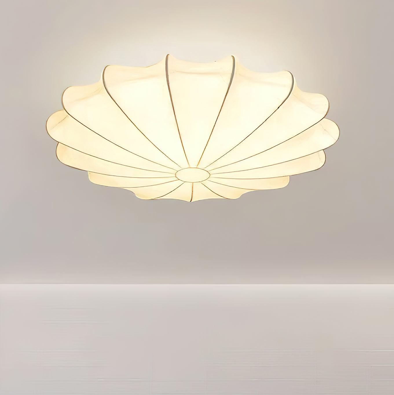 Shell-shaped Fabric Ceiling Lamp Elegant Design