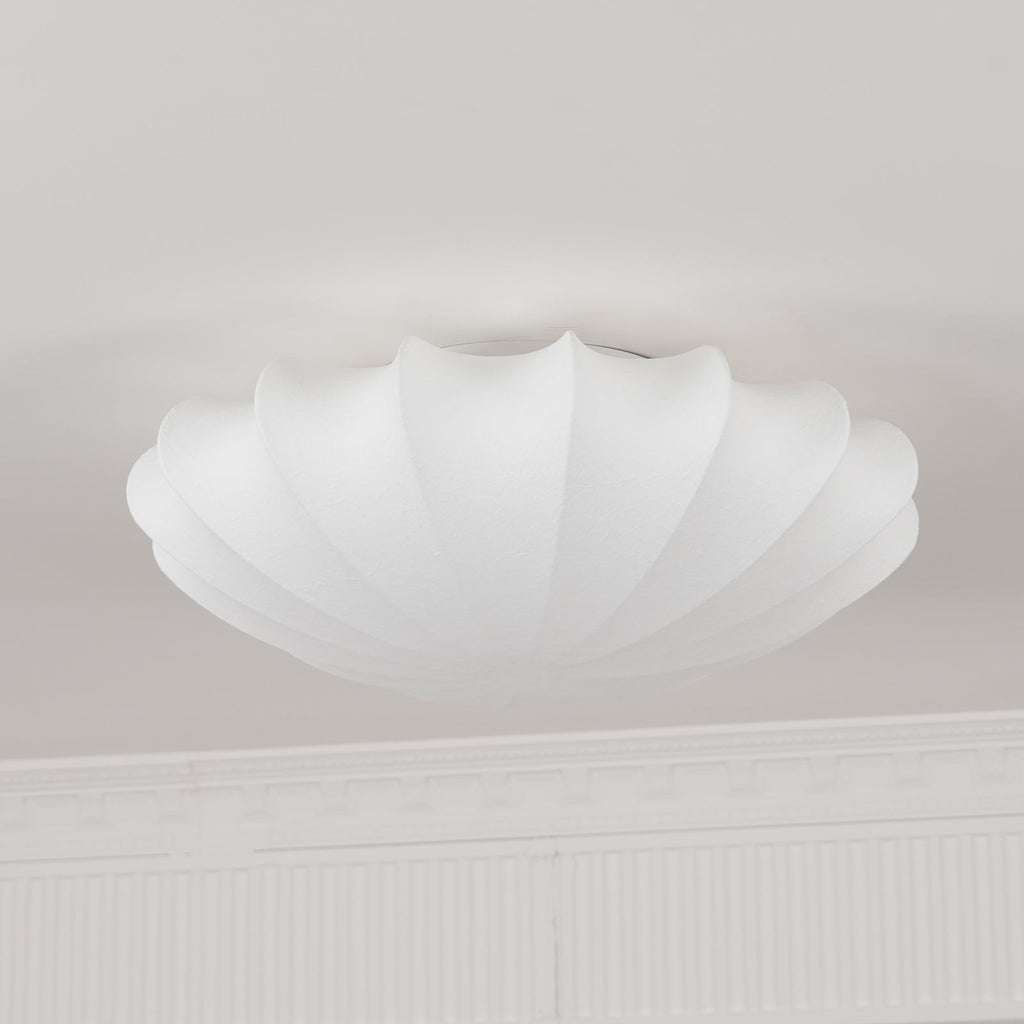 Shell-shaped Fabric Ceiling Lamp Elegant Design