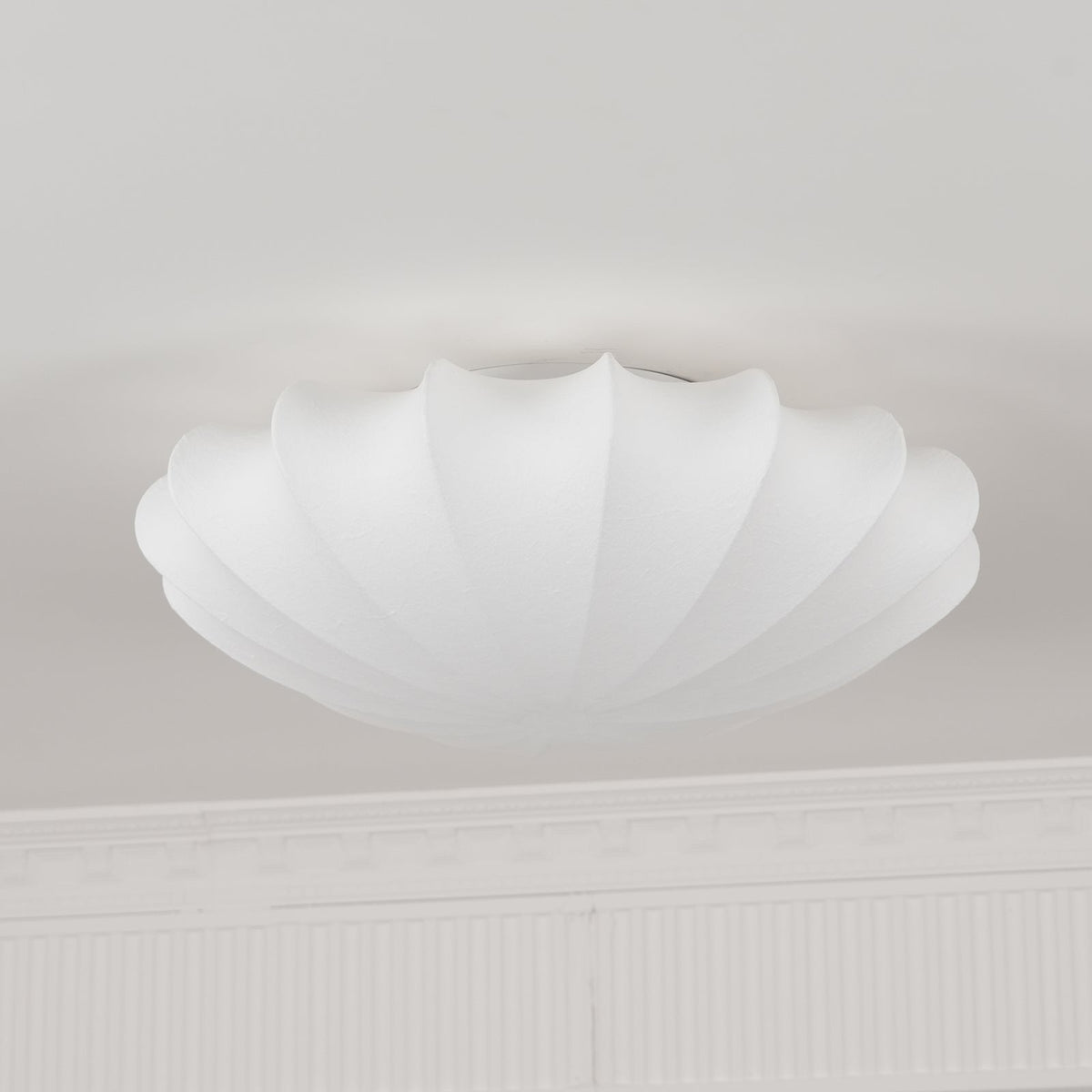 Shell-shaped Fabric Ceiling Lamp Elegant Design