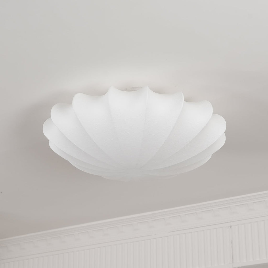 Shell-shaped Fabric Ceiling Lamp Elegant Design