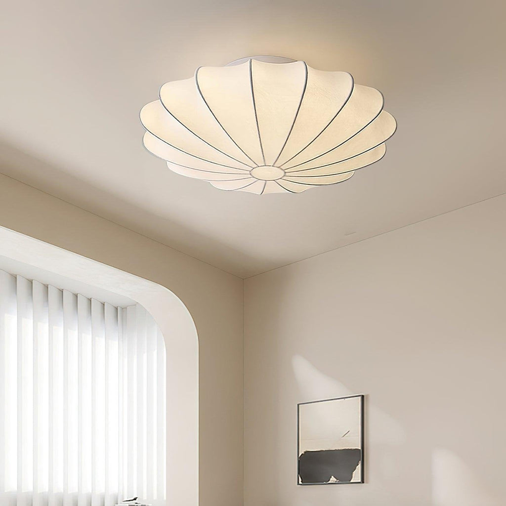 Shell-shaped Fabric Ceiling Lamp Elegant Design