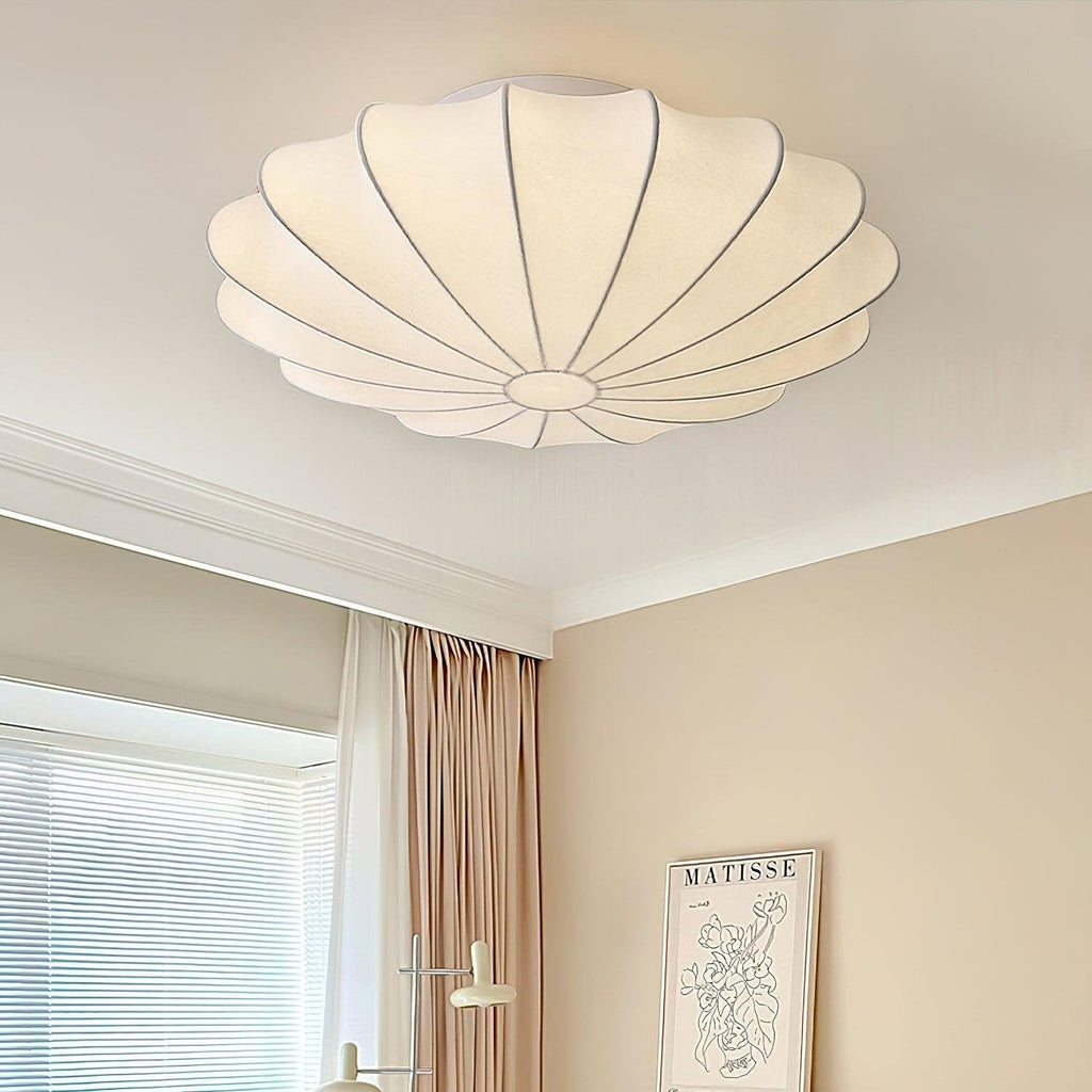 Shell-shaped Fabric Ceiling Lamp Elegant Design