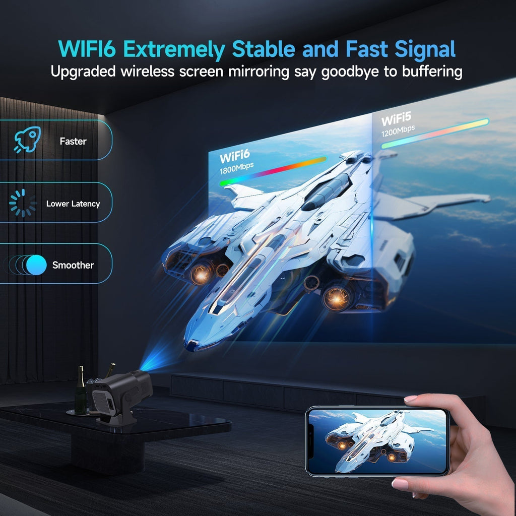 CineBeam 4K Mini Projector – Portable Home Cinema with 180° Rotation