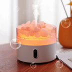 Salt Lamp Diffuser - USB Ultrasonic Essential Oil Humidifier with Himalayan Salt Crystals & Night Light