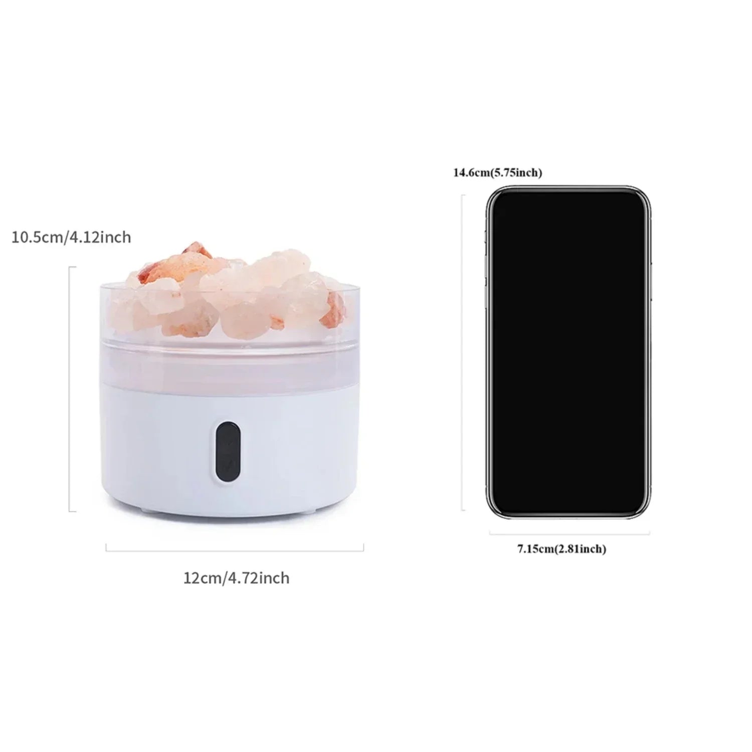 Salt Lamp Diffuser - USB Ultrasonic Essential Oil Humidifier with Himalayan Salt Crystals & Night Light