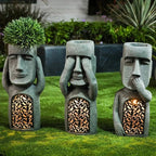 Easter Island Flower Pot Statue with LED Light - MoaiGlow