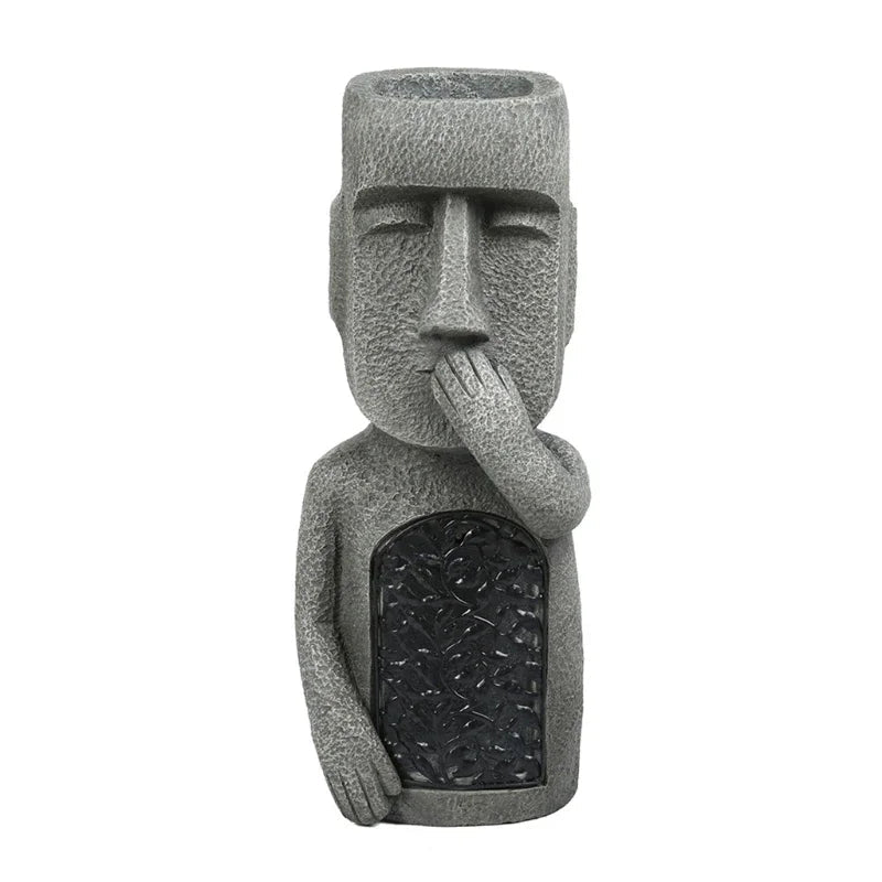 Easter Island Flower Pot Statue with LED Light - MoaiGlow