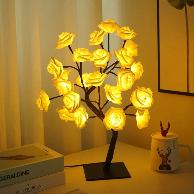 LED Tree Table Lamp – Romantic Decorative Light, Warm Light, Perfect for Living Room and Bedroom