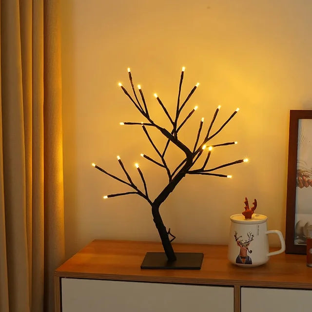 LED Tree Table Lamp – Romantic Decorative Light, Warm Light, Perfect for Living Room and Bedroom