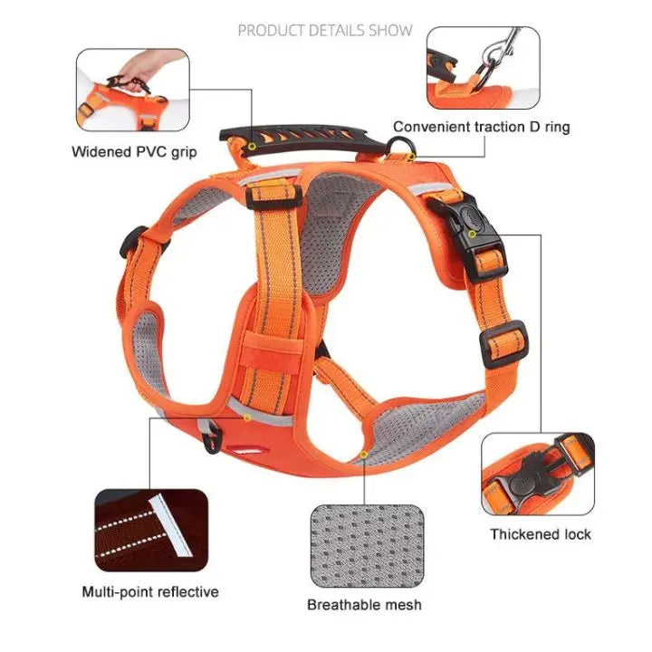 No-Pull Dog Harness with Reflective Nylon