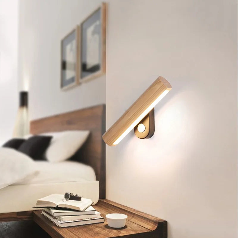 LED Wall Lamp made of Wood – Modern Wall Light for Bedroom