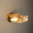 Creative wall lamp in rope design with handle – Rustic LED lamp for living room & hallway
