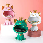 Laughing Lucky Cat Decoration, Bowl for Sweets and Jewelry, Modern Design