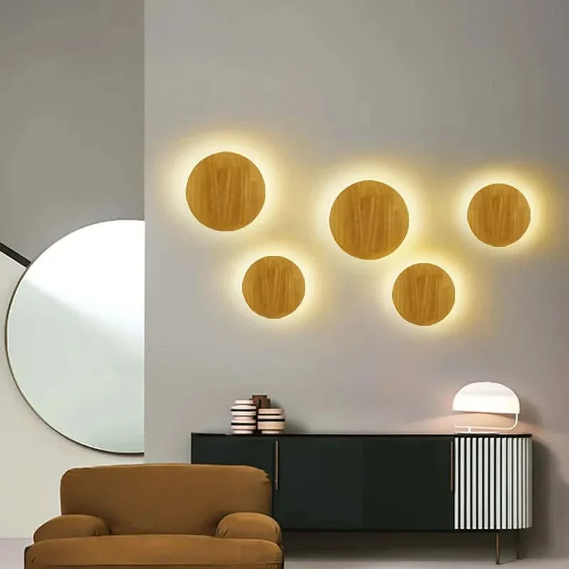 LuxeRadiant Scandinavian Wooden Wall Lamp