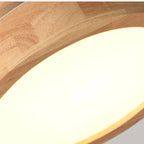 Round solid wood ceiling light – Scandinavian lamp for living room and hallway