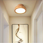 Round solid wood ceiling light – Scandinavian lamp for living room and hallway