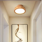 Round solid wood ceiling light – Scandinavian lamp for living room and hallway