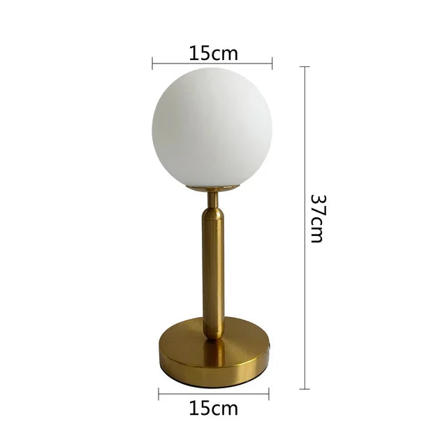 Nordic LED Table Lamp with Glass Sphere and Dimmable Light