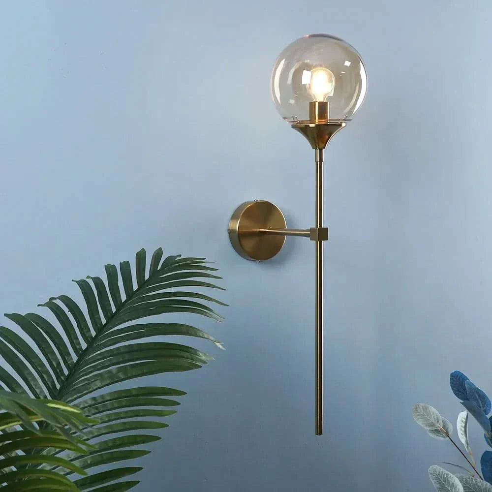 Scandinavian Glass Wall Lamp with Warm LED Light
