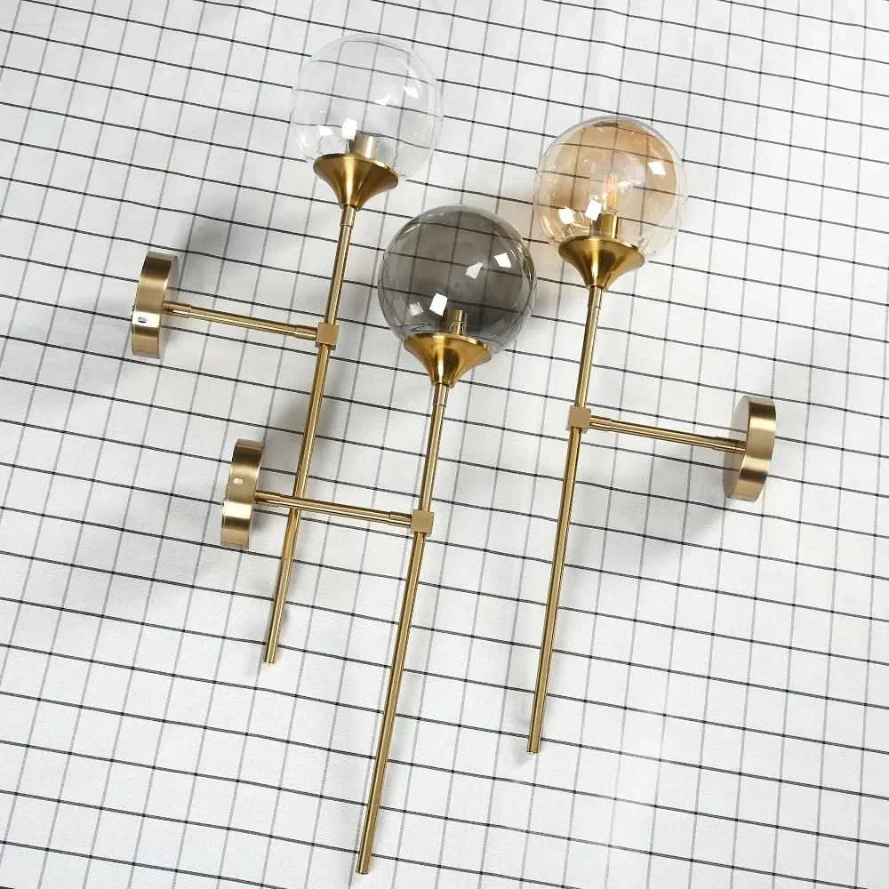 Scandinavian Glass Wall Lamp with Warm LED Light