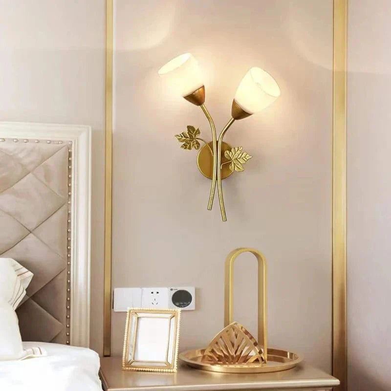Requirements wall lamp in vintage style with leaf motif – LED lamp for hallway & living room