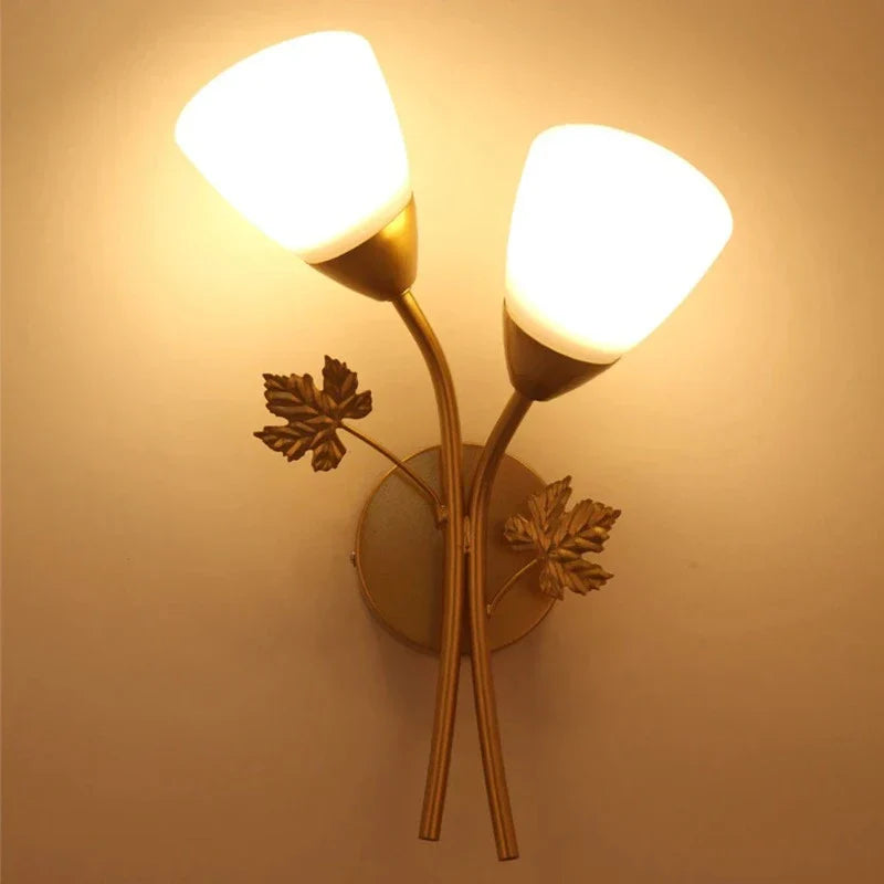 Requirements wall lamp in vintage style with leaf motif – LED lamp for hallway & living room