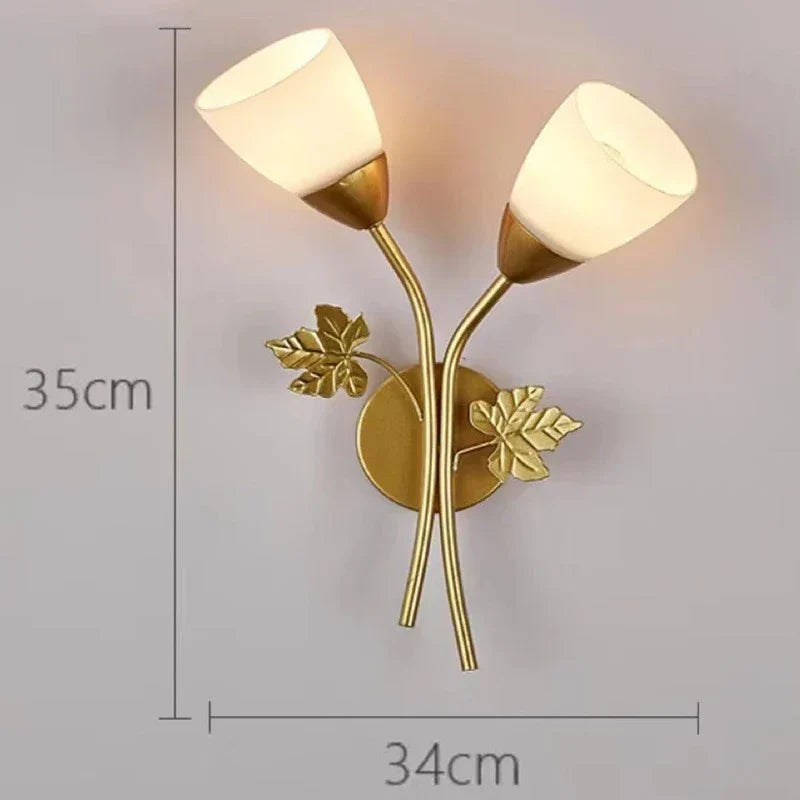 Requirements wall lamp in vintage style with leaf motif – LED lamp for hallway & living room