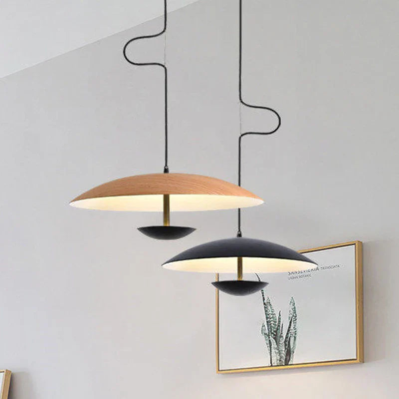 Modern LED Pendant Light – Scandinavian Design Made of Wood and Metal