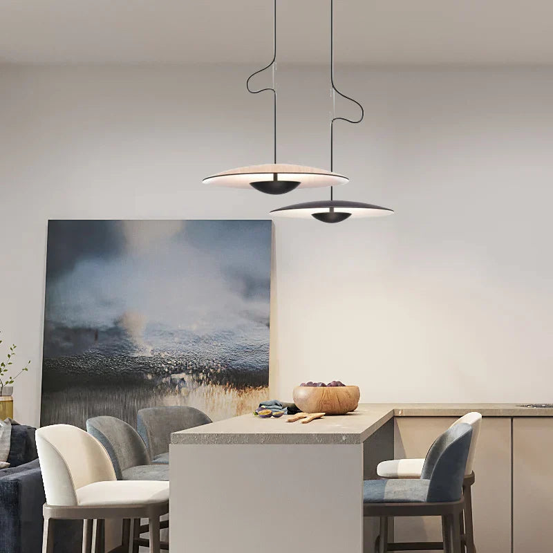 Modern LED Pendant Light – Scandinavian Design Made of Wood and Metal