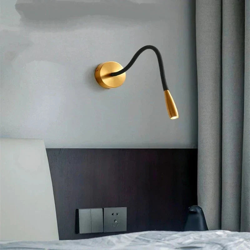 Modern wall lamp with flexible arm for indoor use – Adjustable LED wall light for living room and bedroom