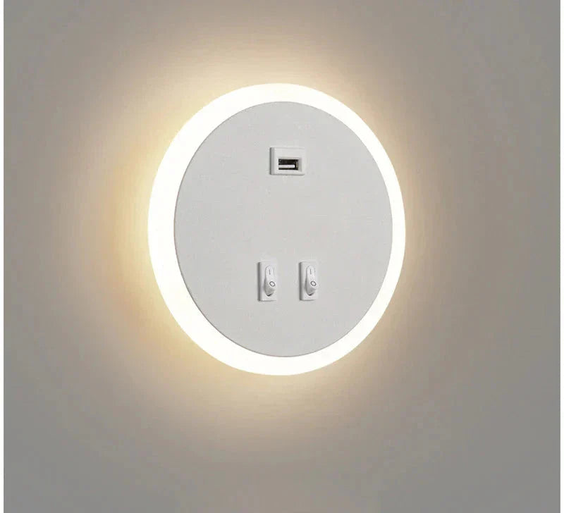 Modern LED Wall Light with USB Charging Function – Dimmable, Ambient Lighting for Living Room and Bedroom