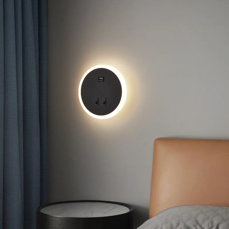 Modern LED Wall Light with USB Charging Function – Dimmable, Ambient Lighting for Living Room and Bedroom