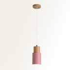 Pendant Light Modern Wood Black Cylinder Fixture