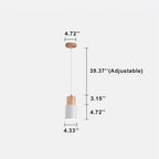 Pendant Light Modern Wood Black Cylinder Fixture
