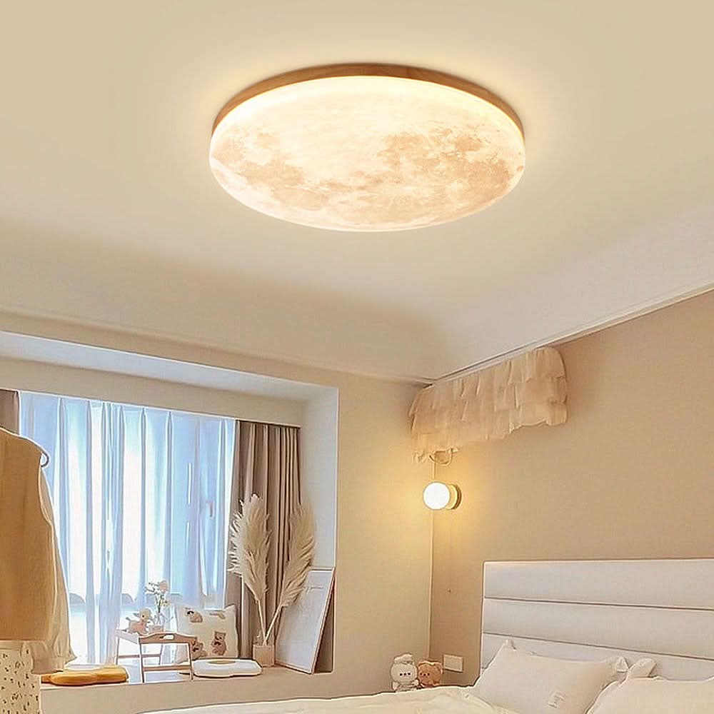 Moon-Inspired LED Ceiling Light for Modern Interiors