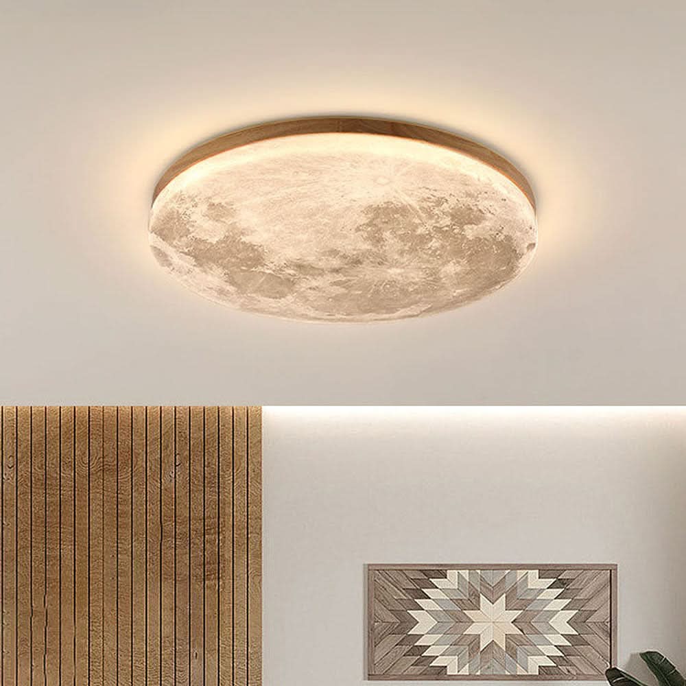 Moon-Inspired LED Ceiling Light for Modern Interiors