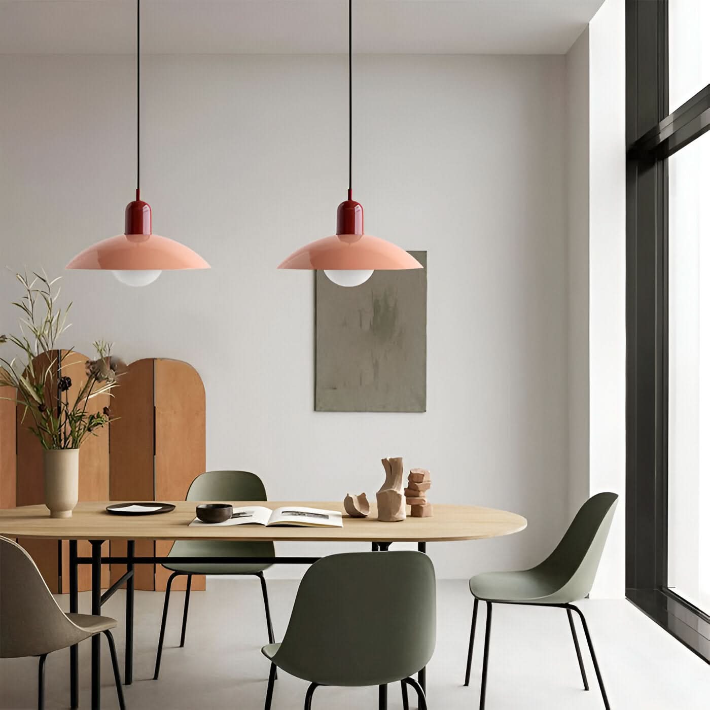 Modern Macaron Bauhaus Pendant Light – Iron Shade