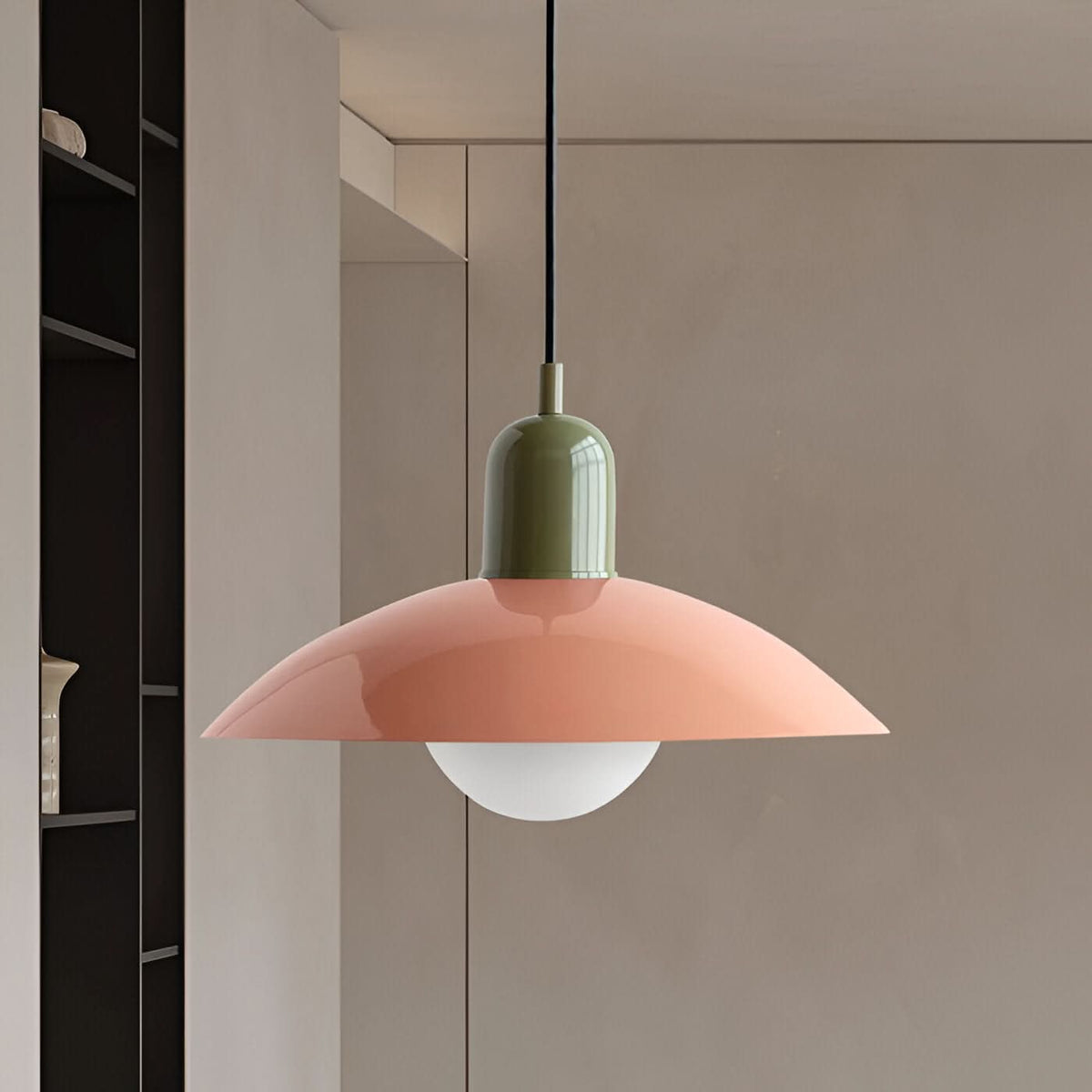 Modern Macaron Bauhaus Pendant Light – Iron Shade