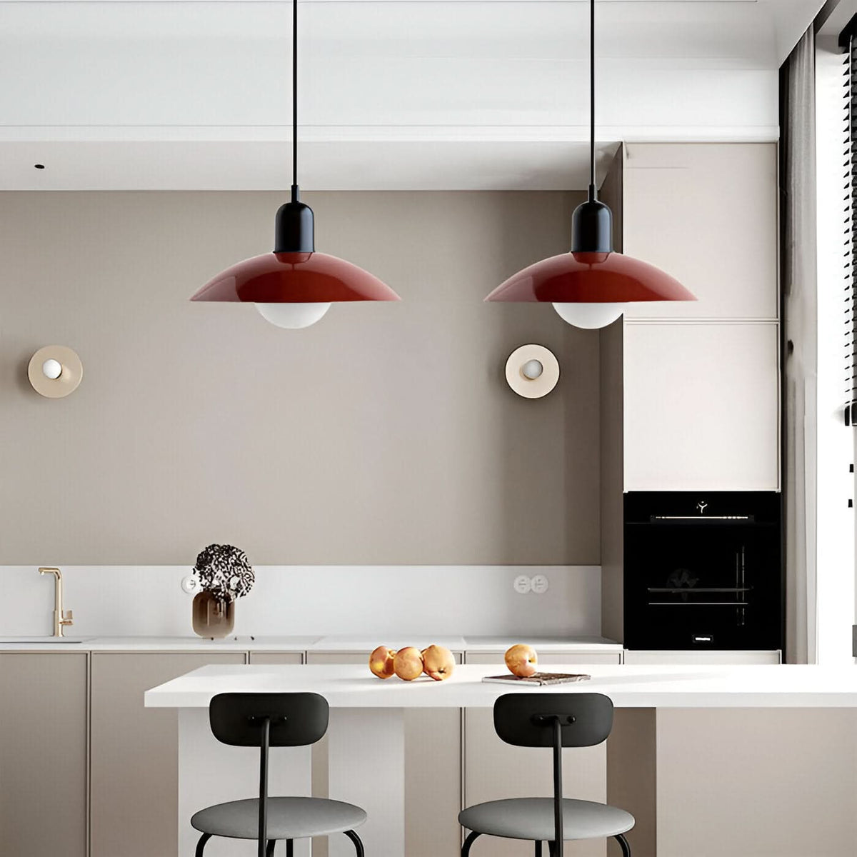 Modern Macaron Bauhaus Pendant Light – Iron Shade