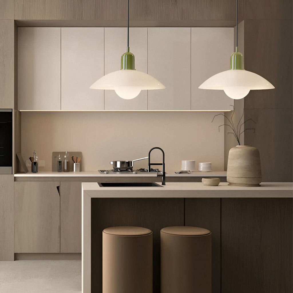 Modern Macaron Bauhaus Pendant Light – Iron Shade