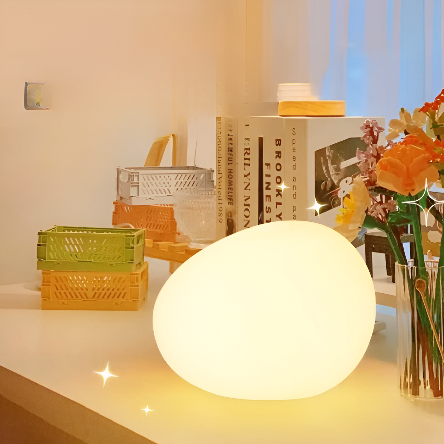 Round Metal Table Lamp in Scandinavian Design
