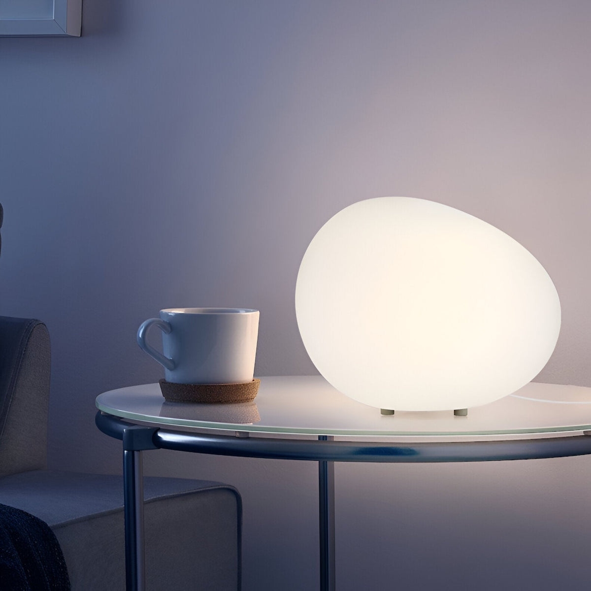 Round Metal Table Lamp in Scandinavian Design
