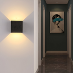 LED Wall Lamp NORDIVIA | USB & Cable Operation | Double Light Color | Aluminum & Acrylic | 10x10x5 cm