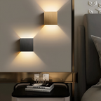 LED Wall Lamp NORDIVIA | USB & Cable Operation | Double Light Color | Aluminum & Acrylic | 10x10x5 cm