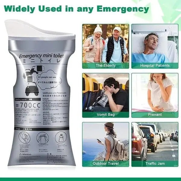 Emergency travel bag for urine relief — Leak-proof & odor-proof