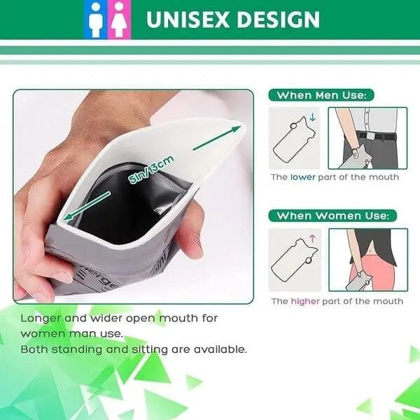 Emergency travel bag for urine relief — Leak-proof & odor-proof