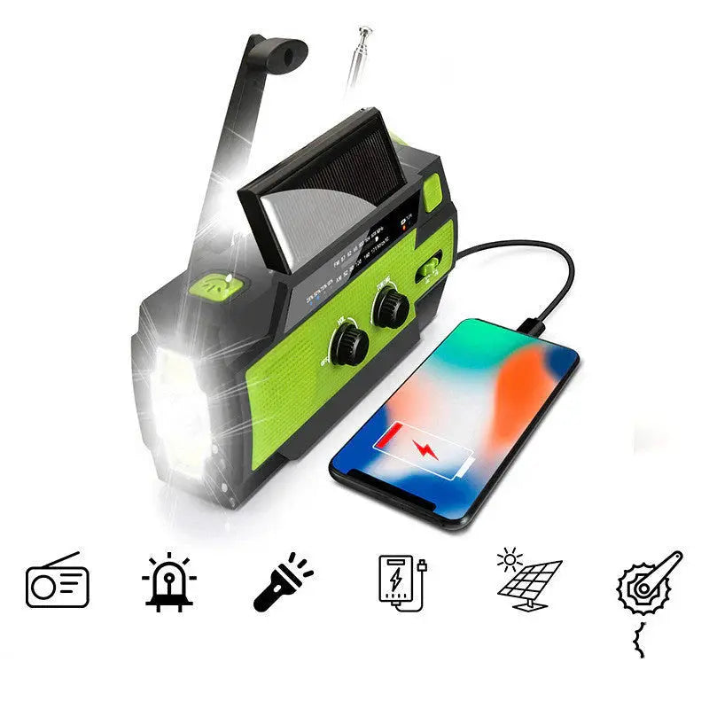 Emergency Solar Radio with Power Bank and SOS Alarm