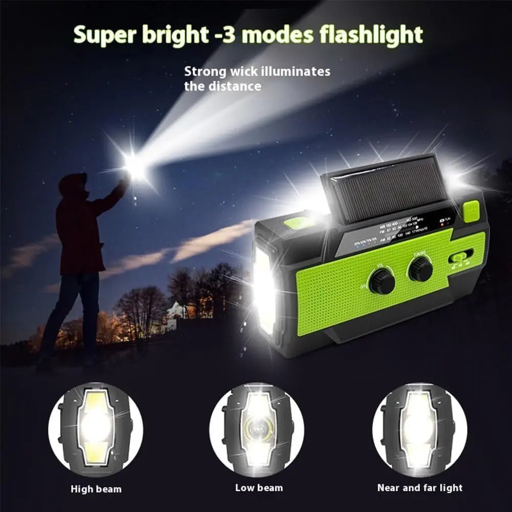 Emergency Solar Radio with Power Bank and SOS Alarm